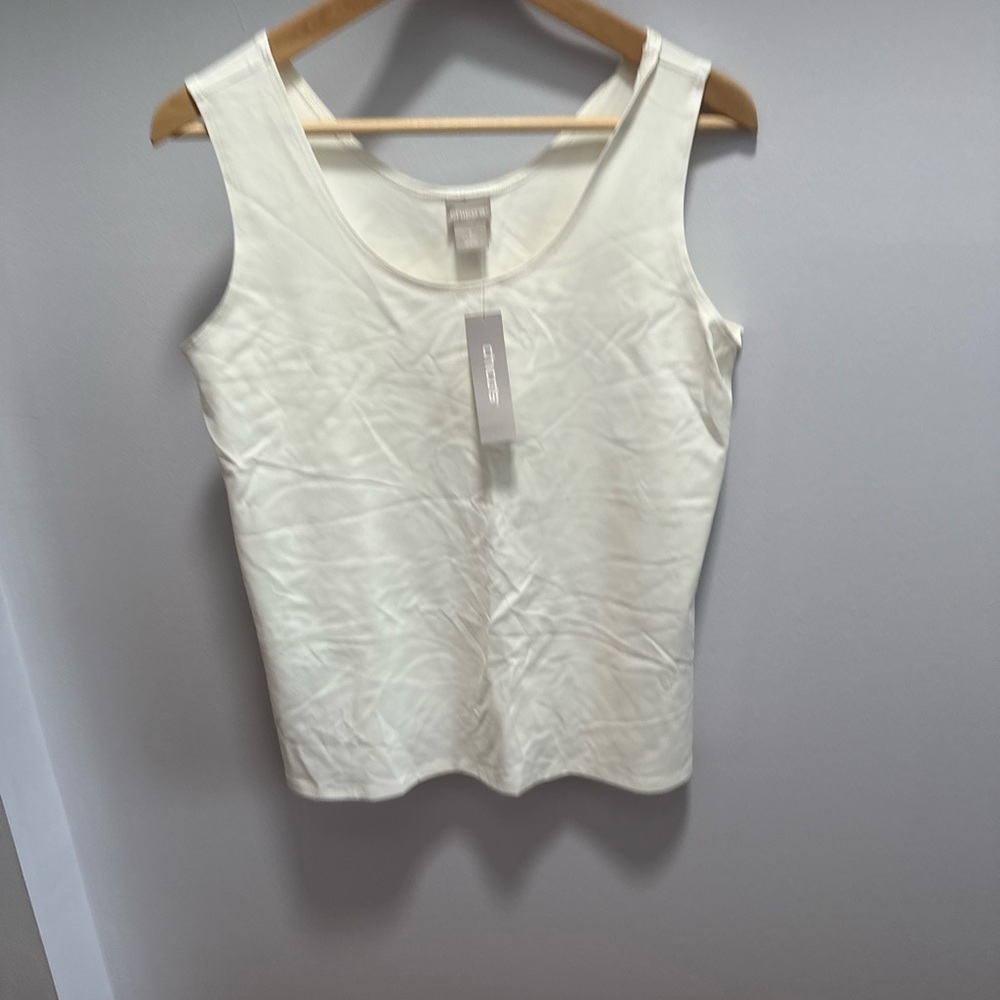 Chico's Cream Fitted Tank Top